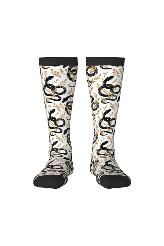 Snake for Adult Stockings Breathable Sock Non-Pilling,Contrasting Color Design