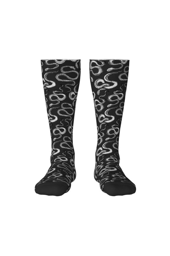 Snake for Adult Stockings Breathable Sock Non-Pilling,Contrasting Color Design