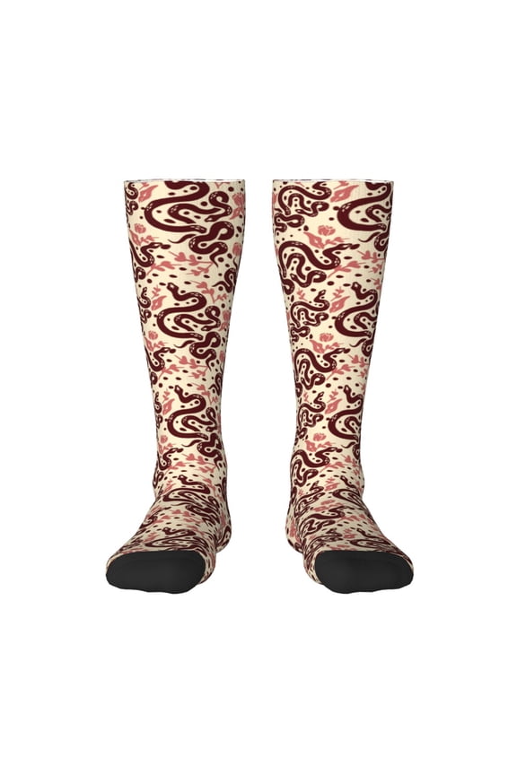 Snake for Adult Stockings Breathable Sock Non-Pilling,Contrasting Color Design