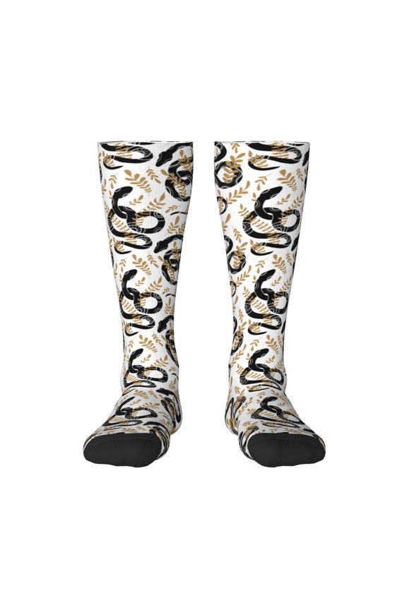 Snake for Adult Stockings Breathable Sock Non-Pilling,Contrasting Color Design