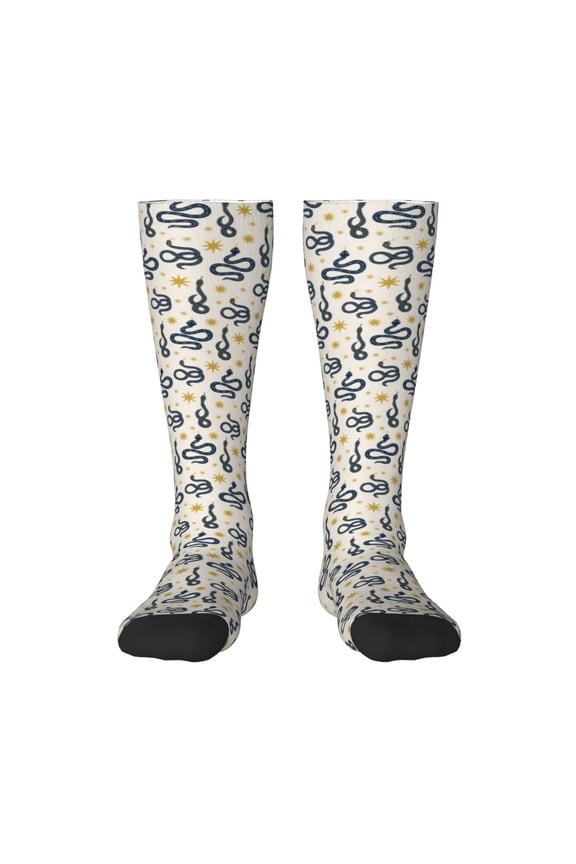 Snake for Adult Stockings Breathable Sock Non-Pilling,Contrasting Color Design