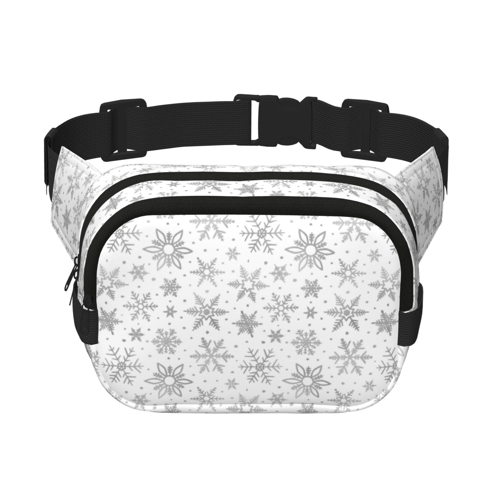 Hirioo Snowflake Minimalist for Double Layer Waist Bag Adjustable Fanny Pack For Travel Running Hiking