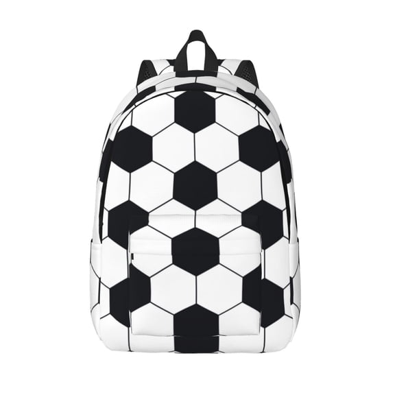 Hirioo Soccer Ball Canvas Backpack, Durable Travel Backpack with Multiple Compartments,Large Capacity, Backpack for School, Hiking, Work