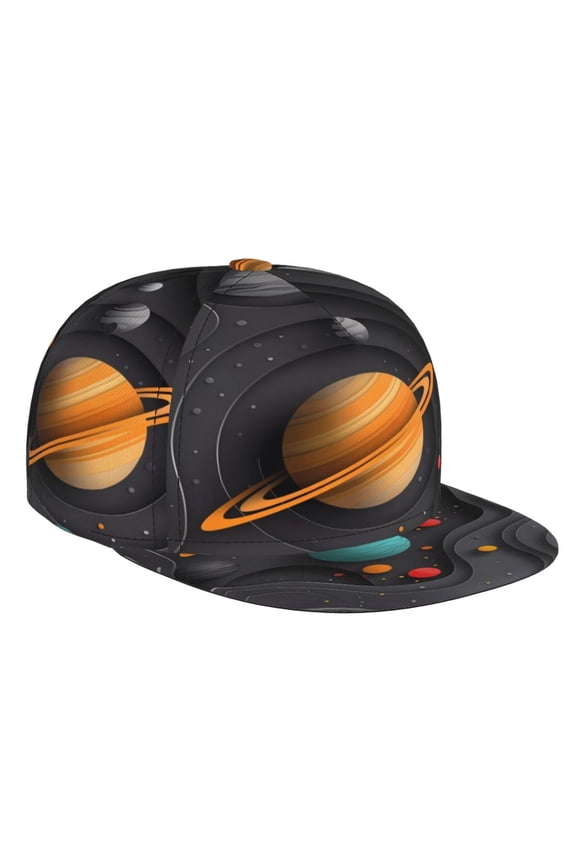 Solar System Paper Art for Baseball Cap Men Cap Flat Brim for Men Women Teens Adjustable Baseball Cap