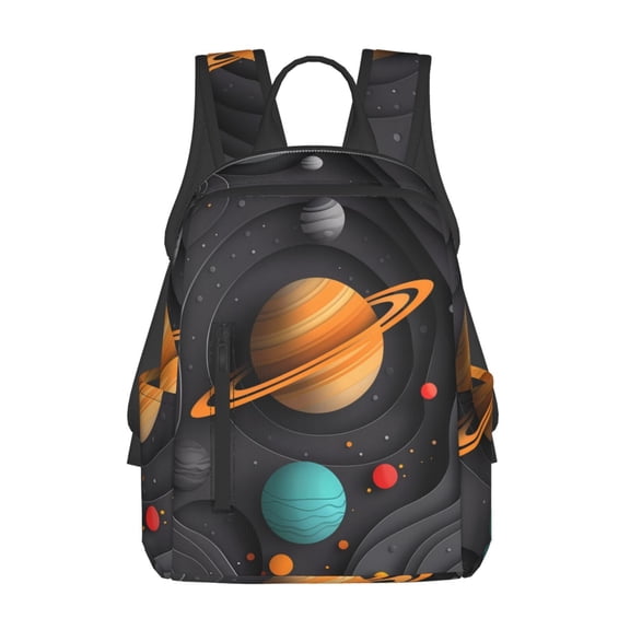 Hirioo Solar System Paper Art for Lightweight Backpack, Durable and Comfortable, Ideal for Travel, School, Hiking, and Everyday Use
