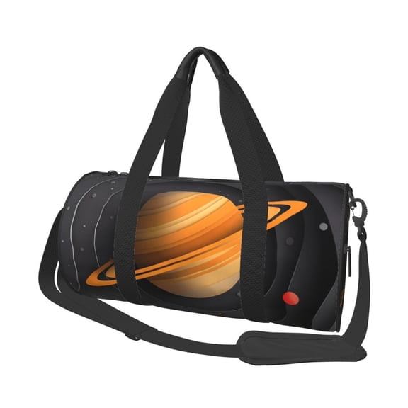 Hirioo Solar System Paper Art for Round Large Capacity Travel Luggage Bag Weekend Getaway Bag for Gym Beach Swim Bag Men Women