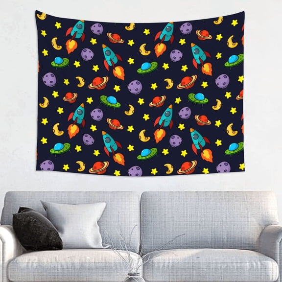 Hirioo Space D Print Tapestry Lightweight Fabric for Bedroom Aesthetic Home Wall Dorm Décor Living Room Decor 29x37 Inch