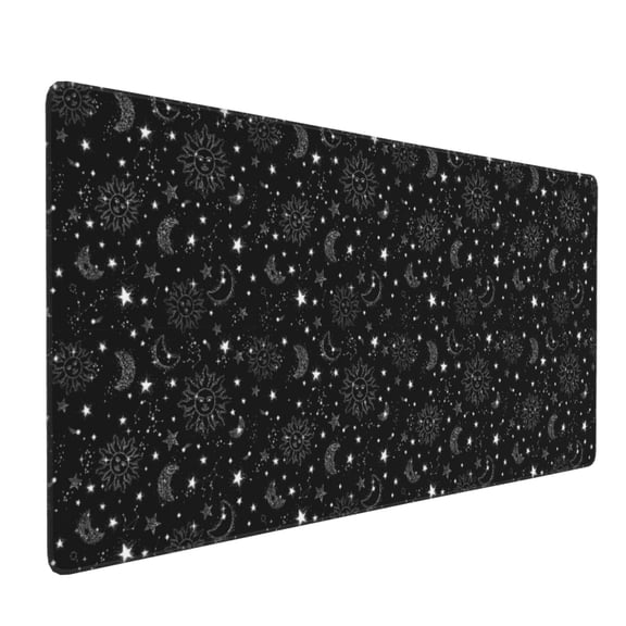 Hirioo Space Galaxy for Mouse Pad ,Anti-Slip Base, Durable Stitched Edges, Perfect for Gaming, Office, and Home Use,16x35.5in