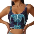 thumbnail image 1 of Hirioo Space Skeleton Meditation for Women's Sports Vest with Full-Print Design, Stretchy Fabric and Removable Pads-Small, 1 of 8