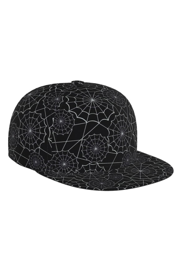 Spider Web Black for Baseball Cap Men Cap Flat Brim for Men Women Teens Adjustable Baseball Cap