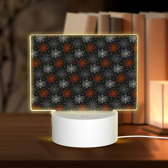 Hirioo Spider Web for Rectangular Acrylic with Night Light Best Gifts for Lover Girl Mom, Valentine's Day Anniversary Birthday Wedding Present