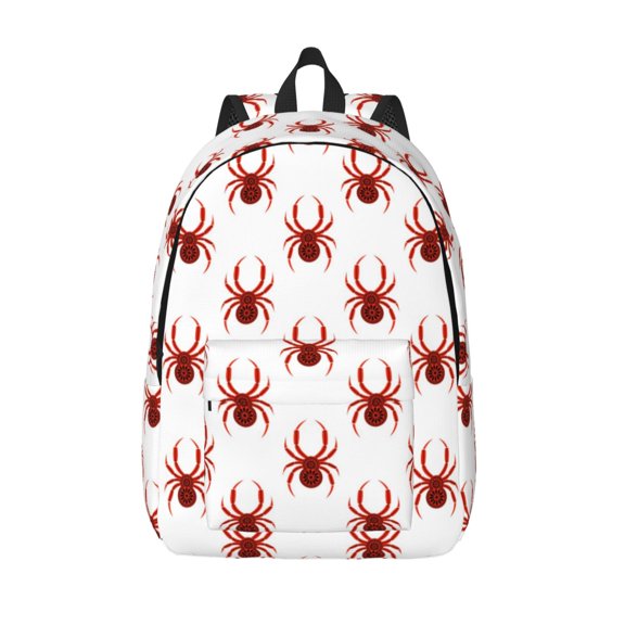 Hirioo Spiders Insects Canvas Backpack, Durable Travel Backpack with Multiple Compartments,Large Capacity, Backpack for School, Hiking, Work