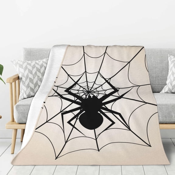 Hirioo Spiders On The Web 1 for Flannel Blanket, Cozy and Warm Throw for Bed or Couch ,Perfect for All Seasons-50"x40"