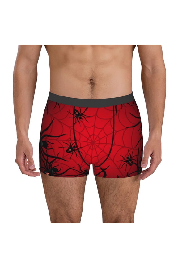 Spiders On The Web And Space for Men's Boxer Briefs Men Cotton Underwear Boxer Briefs Panties-Small