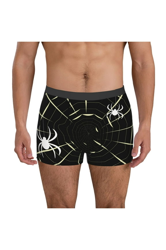 Spiders On The Web for Men's Boxer Briefs Men Cotton Underwear Boxer Briefs Panties-Medium