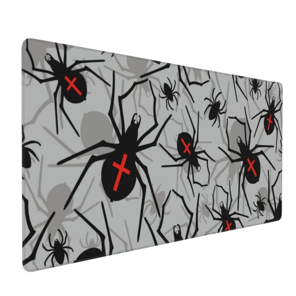 Hirioo Spiders for Mouse Pad ,Anti-Slip Base, Durable Stitched Edges, Perfect for Gaming, Office, and Home Use,16x35.5in