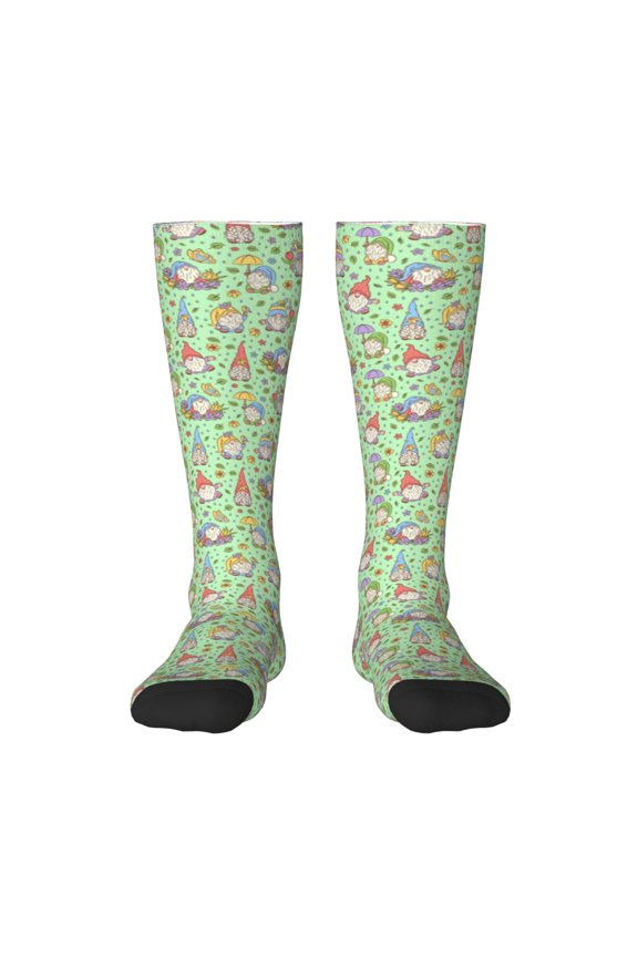 Spring Gnomes for Adult Stockings Breathable Sock Non-Pilling,Contrasting Color Design