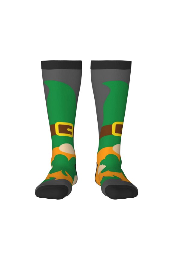 Spring St Patrick’S Day Irish Gnomes for Adult Stockings Breathable Sock Non-Pilling,Contrasting Color Design