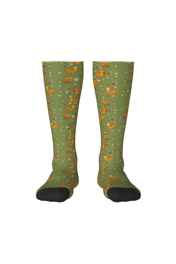 Squirrel And Nuts for Adult Stockings Breathable Sock Non-Pilling,Contrasting Color Design
