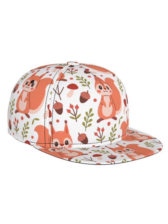 Squirrel And for Baseball Cap Men Cap Flat Brim for Men Women Teens Adjustable Baseball Cap