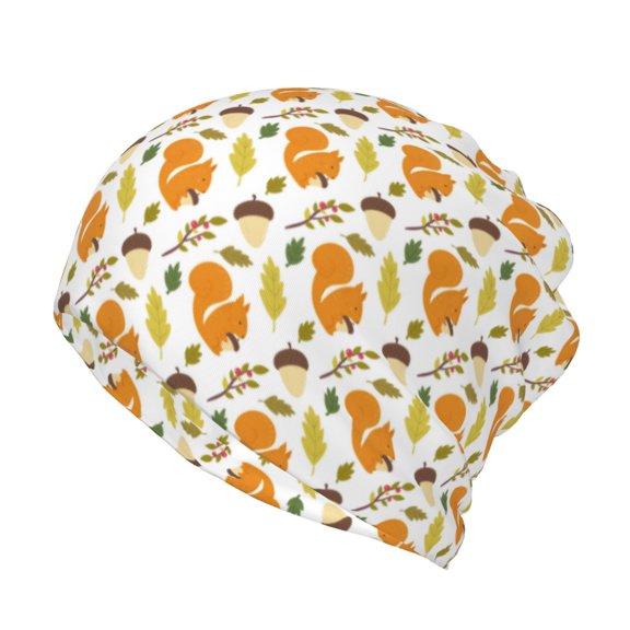Hirioo Squirrel Eating Nuts for Multifunction Beanie Hat for Men and Women Unisex for Winter Sports, Outdoor Activities, and Daily Wear