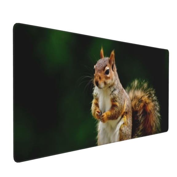 Hirioo Squirrels Eating Peanuts On The Tree for Mouse Pad ,Anti-Slip Base, Durable Stitched Edges, Perfect for Gaming, Office, and Home Use,16x35.5in