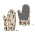 thumbnail image 1 of Hirioo Squirrels and Trees for Silicone Oven Mitts for BBQ, Baking, Cooking, Set of 2, Heat Resistant 260℃, Non-Slip Kitchen Essentials, 1 of 6