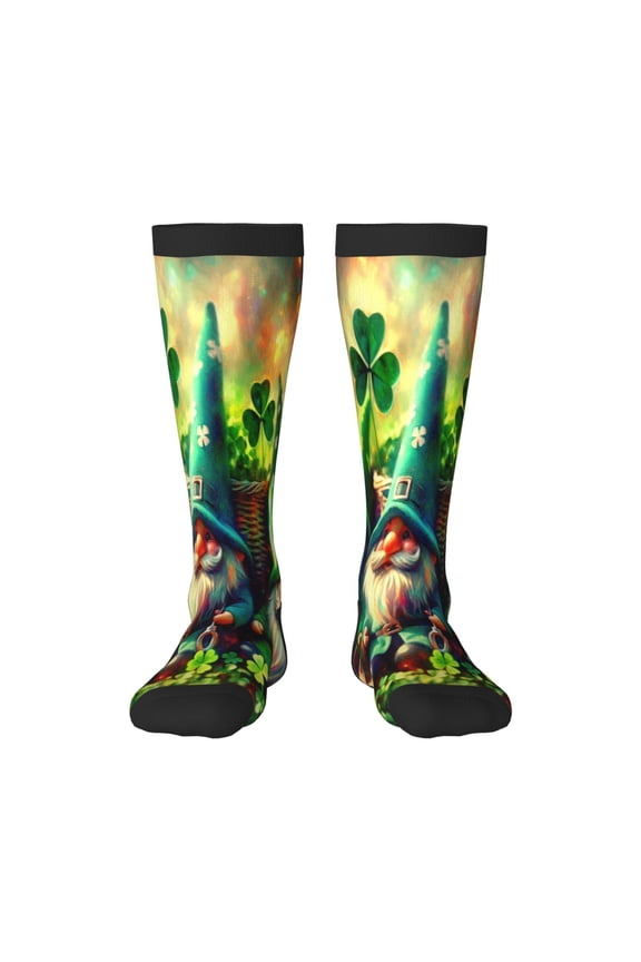 St. Patrick's Day USA Flag for Adult Stockings Breathable Sock Non-Pilling,Contrasting Color Design