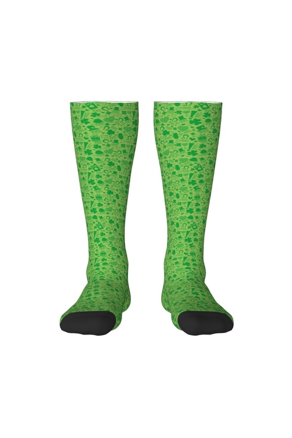 St Patrick's Day for Adult Stockings Breathable Sock Non-Pilling,Contrasting Color Design