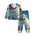 thumbnail image 1 of Hirioo Starry Sky Cloud Bulldog for Women's Pajama Sets 2 Piece Pjs Women's Long-Sleeved Pajama Set Button Down Sleepwear,S-XXL-XX-Large, 1 of 7