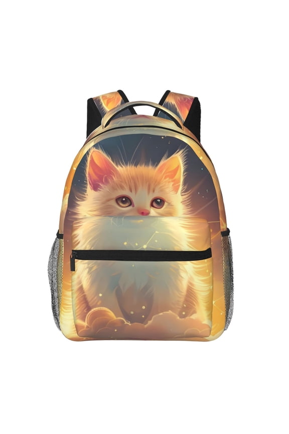 Starry Sky Constellation Cat Print Laptop Backpack Lightweight Casual Travel Daypack for College Workplace Travel