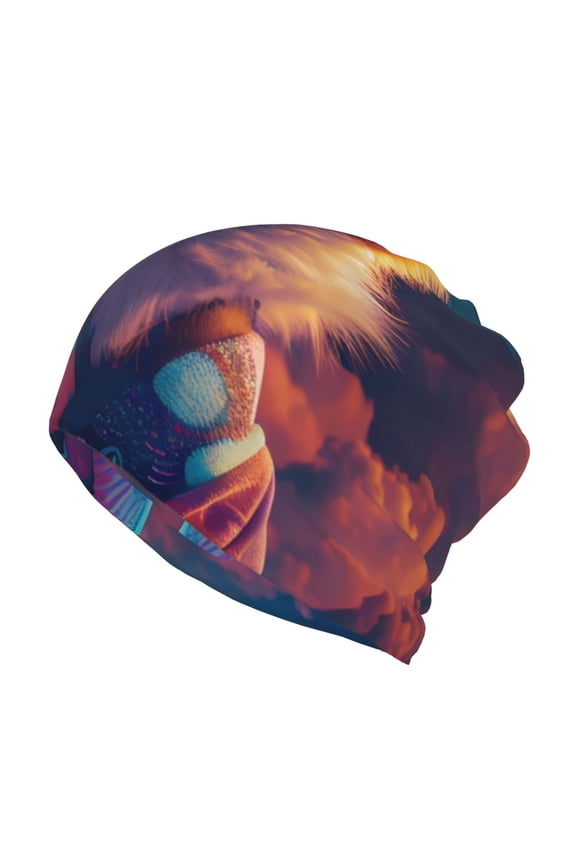 Starry Sky White Cloud Puppy for Multifunction Beanie Hat for Men and Women Unisex for Winter Sports, Outdoor Activities, and Daily Wear