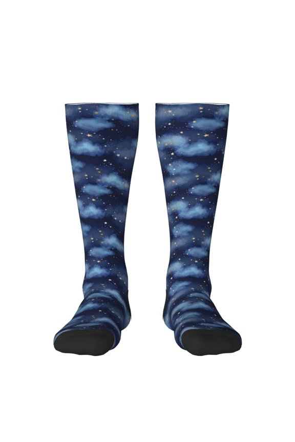 Starry Sky for Adult Stockings Breathable Sock Non-Pilling,Contrasting Color Design