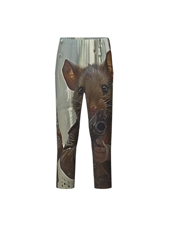 Steampunk Space Mice Warriors for Teenagers' Pajama Pants Womens Lounge Pants with Pockets Pj Bottoms Pants for Men-Large
