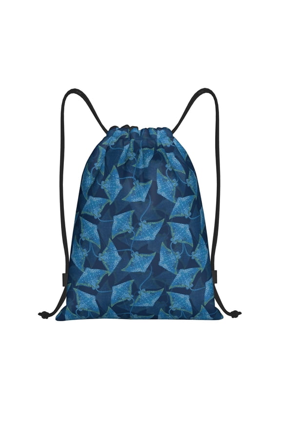 Stingray Print Drawstring Backpack Bag Sport Versatile Sports Backpack for Gym, Travel, Swimming, Beach
