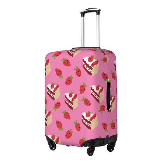 Hirioo Strawberry Cake for Elasticity Suitcase Cover (No luggage Included) Durable Luggage Protector Fits 18-32 Inch Luggage-Large
