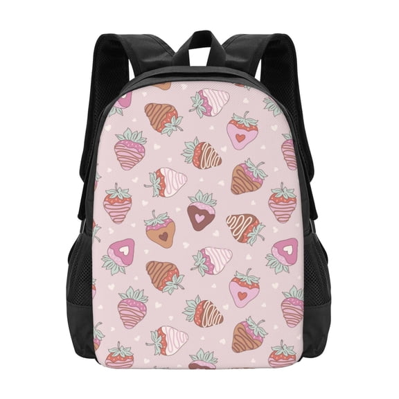 Hirioo Strawberry Cake for Minimalist Backpack Large Capacity Backpack Travel Backpack For School
