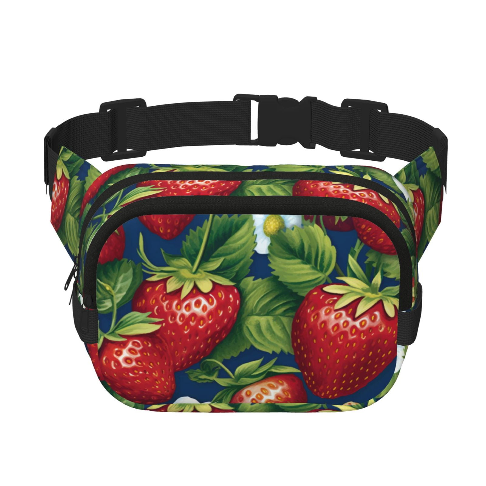 Hirioo Strawberry2 for Double Layer Waist Bag Adjustable Fanny Pack For Travel Running Hiking