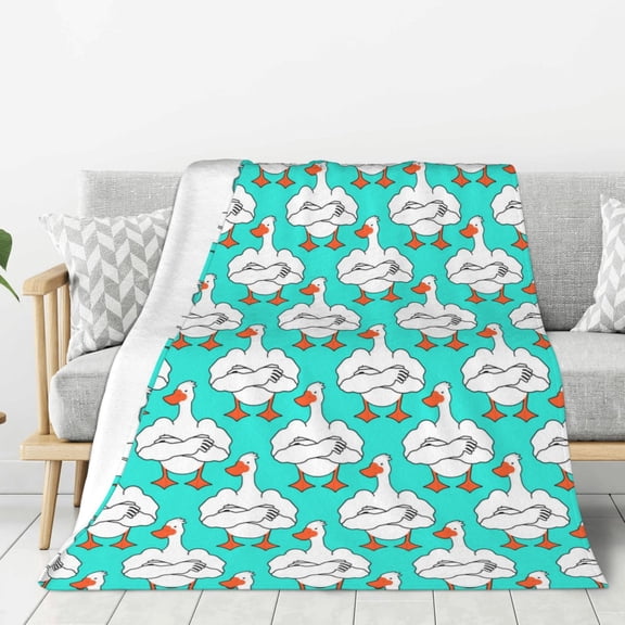 Hirioo Strong Goose for Flannel Blanket, Cozy and Warm Throw for Bed or Couch ,Perfect for All Seasons-80"x60"