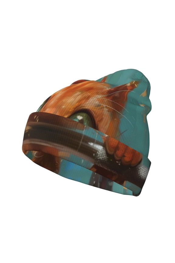 Strong Kitten Lifting Weights for Men's Knit Cuffed Beanie for Outdoor Activities Unisex