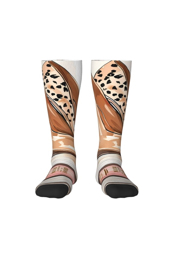 Stylish High Heels On Books for Adult Stockings Breathable Sock Non-Pilling,Contrasting Color Design