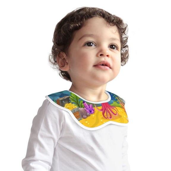 Hirioo Submarine And Landscape for Baby Cotton Petal Bib Drool Bibs for Baby Boy Unisex