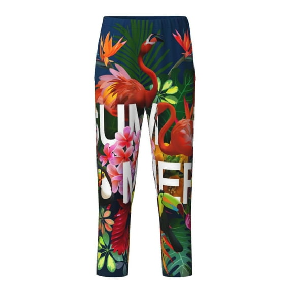 Hirioo Summer Birds and Flowers for Teenagers' Pajama Pants Womens Lounge Pants with Pockets Pj Bottoms Pants for Men-Small