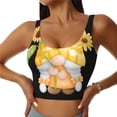 thumbnail image 1 of Hirioo Sunflower Gnomes 3 for Women's Sports Vest with Full-Print Design, Stretchy Fabric and Removable Pads-X-Large, 1 of 8