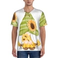 thumbnail image 1 of Hirioo Sunflower Gnomes for Men's Baseball T-shirt Shirts Short Sleeve Casual Summer Button Stretch T Shirts,Size S-4XL-4X-Large, 1 of 7
