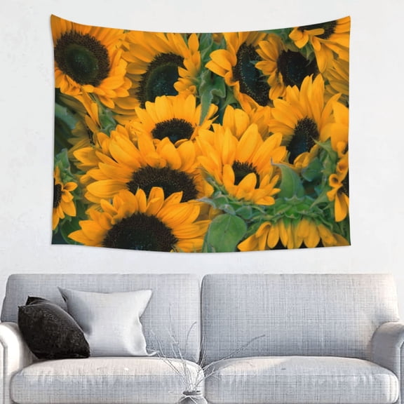Hirioo Sunflowers 7 Print Tapestry Lightweight Fabric for Bedroom Aesthetic Home Wall Dorm Décor Living Room Decor 29x37 Inch
