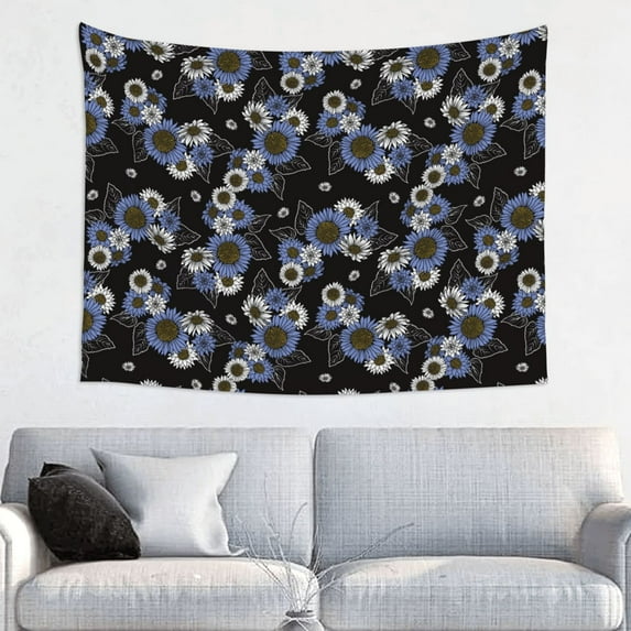 Hirioo Sunflowers Print Tapestry Lightweight Fabric for Bedroom Aesthetic Home Wall Dorm Décor Living Room Decor 29x37 Inch