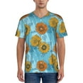 thumbnail image 1 of Hirioo Sunflowers for Men's Baseball T-shirt Shirts Short Sleeve Casual Summer Button Stretch T Shirts,Size S-4XL-Large, 1 of 7