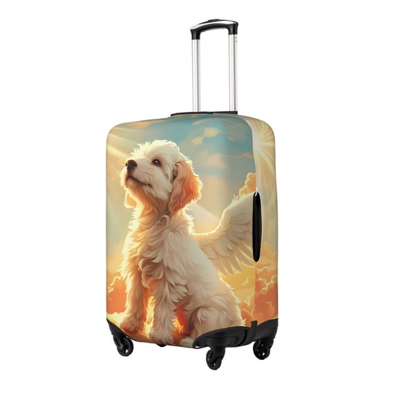 Hirioo Sunshine Golden Cloud Dog for Elasticity Suitcase Cover (No luggage Included) Durable Luggage Protector Fits 18-32 Inch Luggage-Small