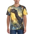 thumbnail image 1 of Hirioo Sunshine Jungle Dinosaur for Men's Baseball T-shirt Shirts Short Sleeve Casual Summer Button Stretch T Shirts,Size S-4XL-XX-Large, 1 of 7